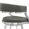 Armen Living Dione 30" Bar Height Swivel Gray Faux Leather and Brushed Stainless Steel Bar Stool 840254335127 - alternate 7